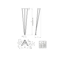 LOFT Опора стола Н-620 RAL 7032, бежевая